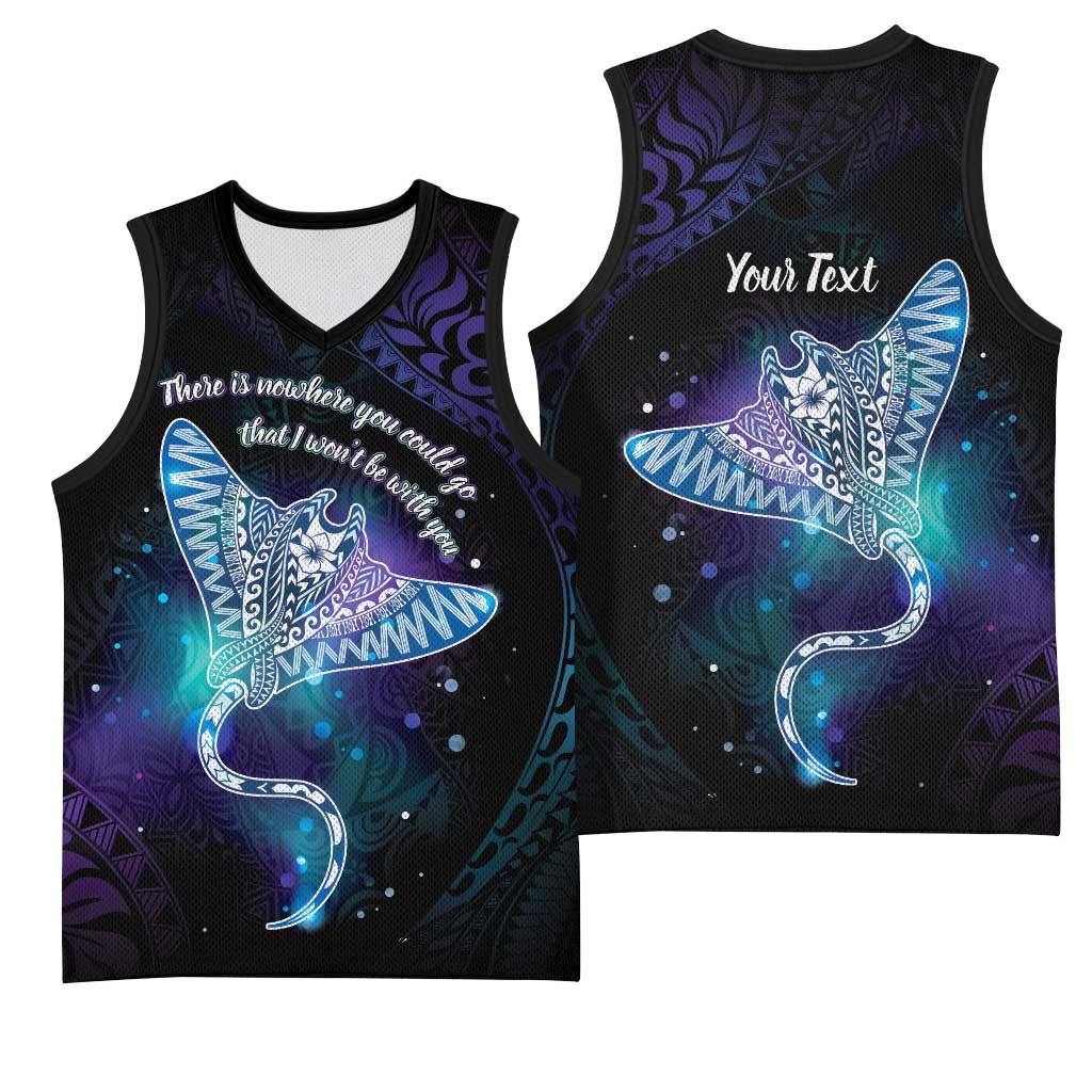 Polynesian Tala Manta Ray Basketball Jersey Nowhere You Could Go That I Won't Be With You LT7 - Polynesian Pride