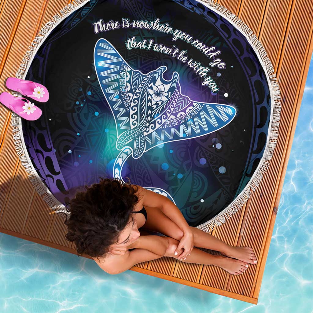 Polynesian Tala Manta Ray Beach Blanket Nowhere You Could Go That I Won't Be With You LT7 - Polynesian Pride