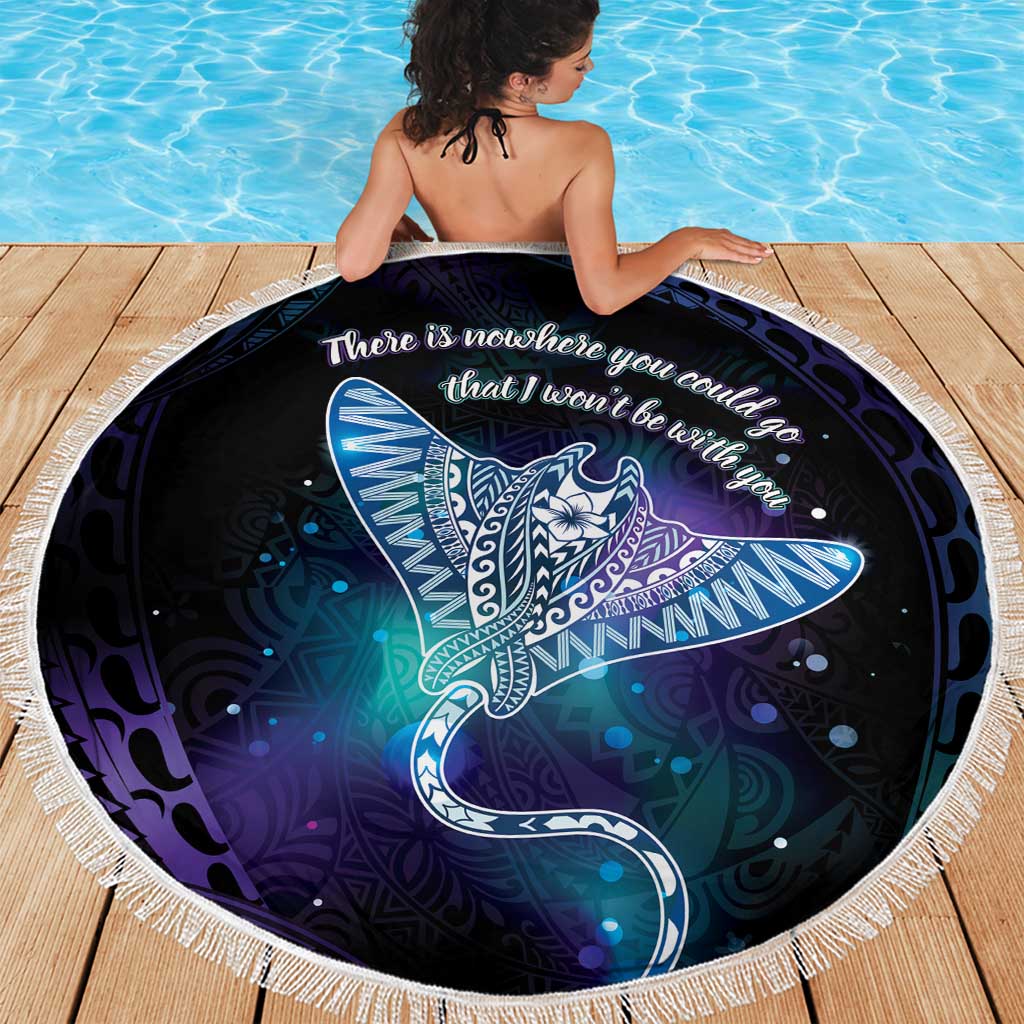 Polynesian Tala Manta Ray Beach Blanket Nowhere You Could Go That I Won't Be With You LT7 - Polynesian Pride