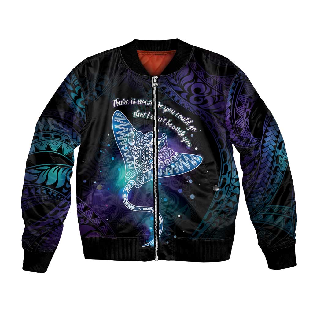 Polynesian Tala Manta Ray Bomber Jacket Nowhere You Could Go That I Won't Be With You - Polynesian Pride