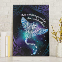 Polynesian Tala Manta Ray Canvas Wall Art Nowhere You Could Go That I Won't Be With You LT7 Without Frame Purple Teal - Polynesian Pride
