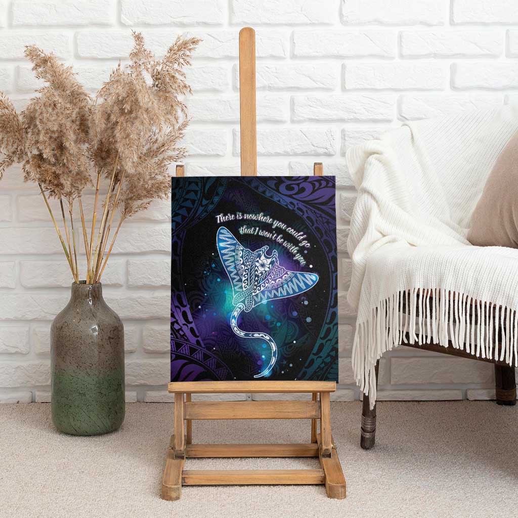 Polynesian Tala Manta Ray Canvas Wall Art Nowhere You Could Go That I Won't Be With You LT7 - Polynesian Pride