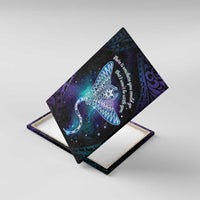 Polynesian Tala Manta Ray Canvas Wall Art Nowhere You Could Go That I Won't Be With You LT7 With Frame Purple Teal - Polynesian Pride