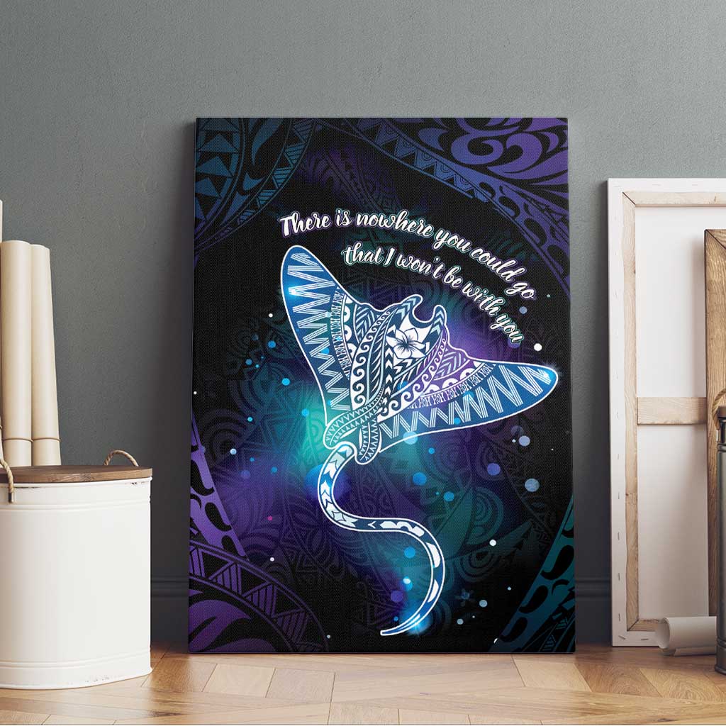 Polynesian Tala Manta Ray Canvas Wall Art Nowhere You Could Go That I Won't Be With You LT7 - Polynesian Pride