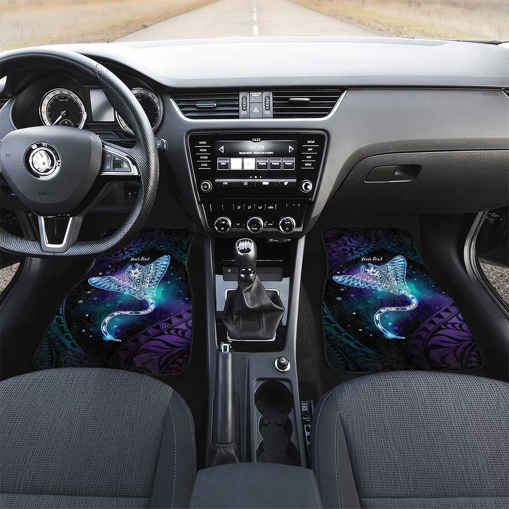 Polynesian Tala Manta Ray Car Mats Nowhere You Could Go That I Won't Be With You LT7 Set 2pcs - Front Purple Teal - Polynesian Pride