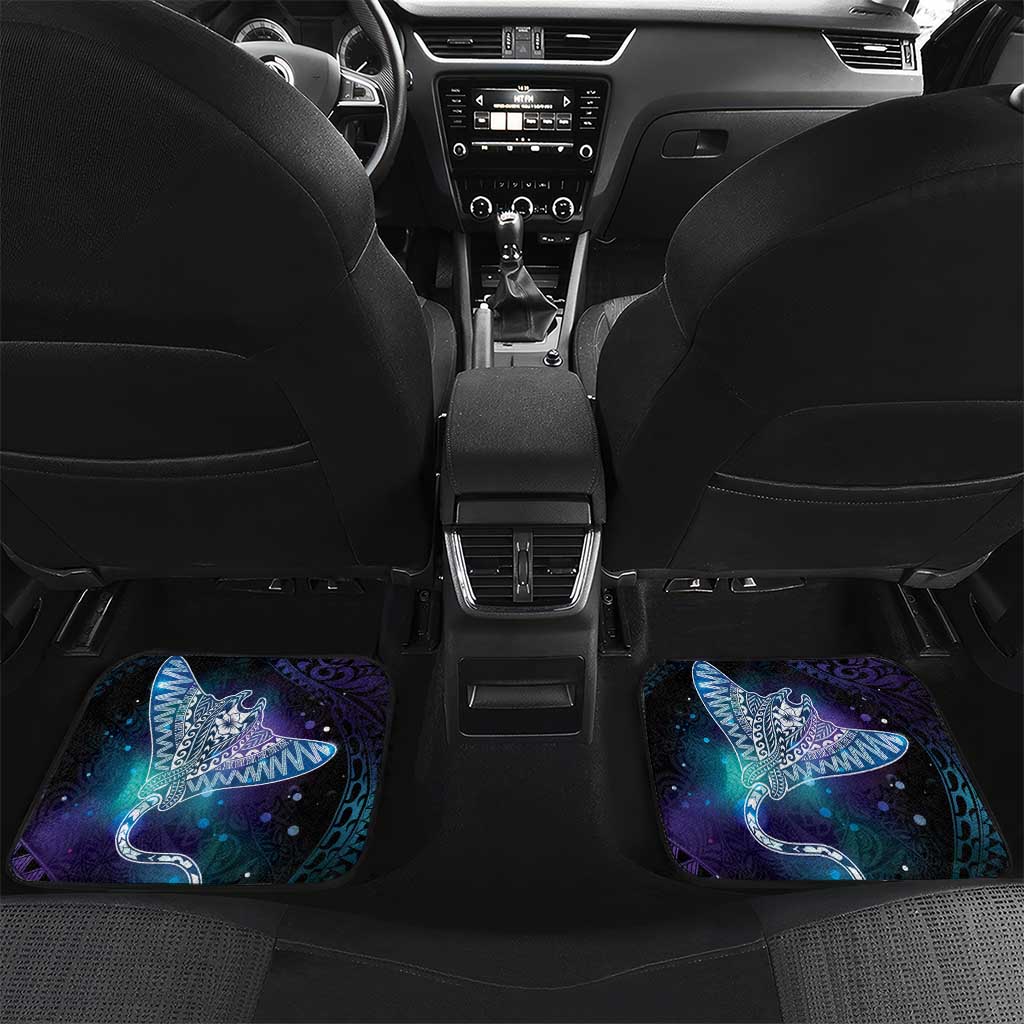 Polynesian Tala Manta Ray Car Mats Nowhere You Could Go That I Won't Be With You LT7 Set 2pcs - Back Purple Teal - Polynesian Pride