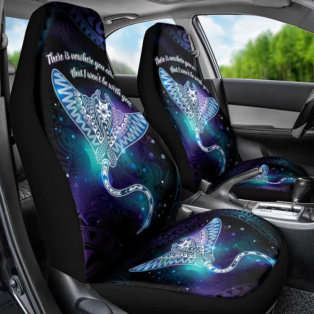 Polynesian Tala Manta Ray Car Seat Cover Nowhere You Could Go That I Won't Be With You - Polynesian Pride