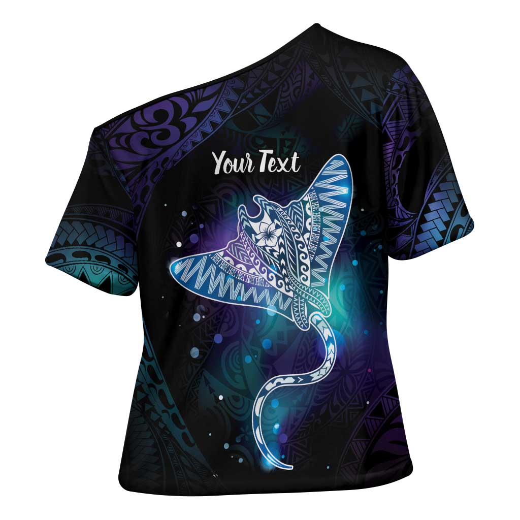 Polynesian Tala Manta Ray Cross Shoulder Shirt Nowhere You Could Go That I Won't Be With You LT7 - Polynesian Pride