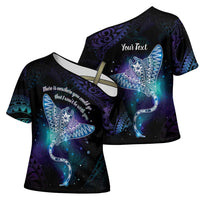 Polynesian Tala Manta Ray Cross Shoulder Shirt Nowhere You Could Go That I Won't Be With You LT7 - Polynesian Pride