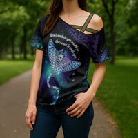 Polynesian Tala Manta Ray Cross Shoulder Shirt Nowhere You Could Go That I Won't Be With You LT7 - Polynesian Pride