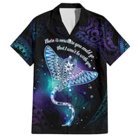 Polynesian Tala Manta Ray Family Matching Off The Shoulder Long Sleeve Dress and Hawaiian Shirt Nowhere You Could Go That I Won't Be With You LT7 Dad's Shirt - Short Sleeve Purple Teal - Polynesian Pride