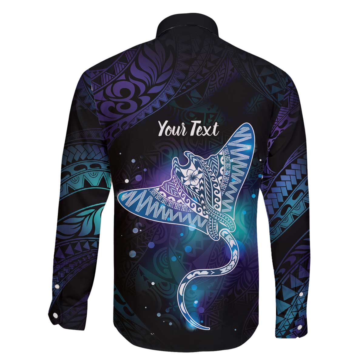 Polynesian Tala Manta Ray Family Matching Off The Shoulder Long Sleeve Dress and Hawaiian Shirt Nowhere You Could Go That I Won't Be With You LT7 - Polynesian Pride