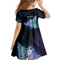 Polynesian Tala Manta Ray Family Matching Off Shoulder Maxi Dress and Hawaiian Shirt Nowhere You Could Go That I Won't Be With You LT7 - Polynesian Pride