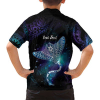 Polynesian Tala Manta Ray Family Matching Off Shoulder Short Dress and Hawaiian Shirt Nowhere You Could Go That I Won't Be With You LT7 - Polynesian Pride