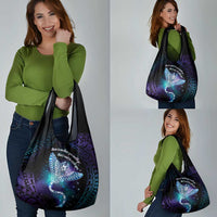 Polynesian Tala Manta Ray Grocery Bag Nowhere You Could Go That I Won't Be With You LT7 - Polynesian Pride