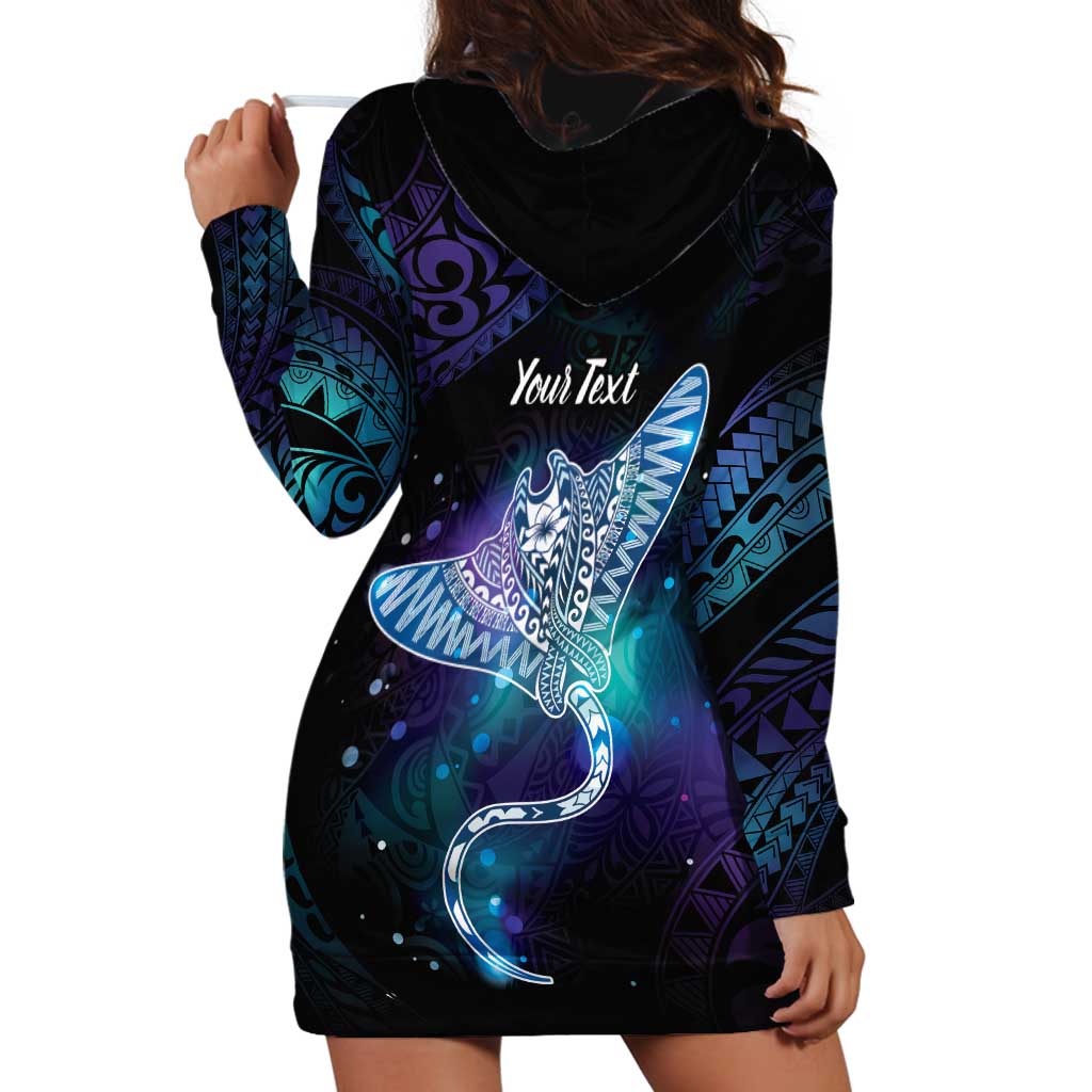 Polynesian Tala Manta Ray Hoodie Dress Nowhere You Could Go That I Won't Be With You - Polynesian Pride
