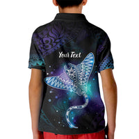 Polynesian Tala Manta Ray Kid Polo Shirt Nowhere You Could Go That I Won't Be With You - Polynesian Pride