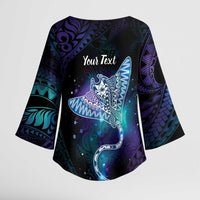 Polynesian Tala Manta Ray Kimono Sleeve Blouse Nowhere You Could Go That I Won't Be With You LT7 - Polynesian Pride