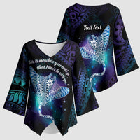 Polynesian Tala Manta Ray Kimono Sleeve Blouse Nowhere You Could Go That I Won't Be With You LT7 - Polynesian Pride
