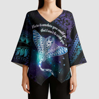 Polynesian Tala Manta Ray Kimono Sleeve Blouse Nowhere You Could Go That I Won't Be With You LT7 - Polynesian Pride