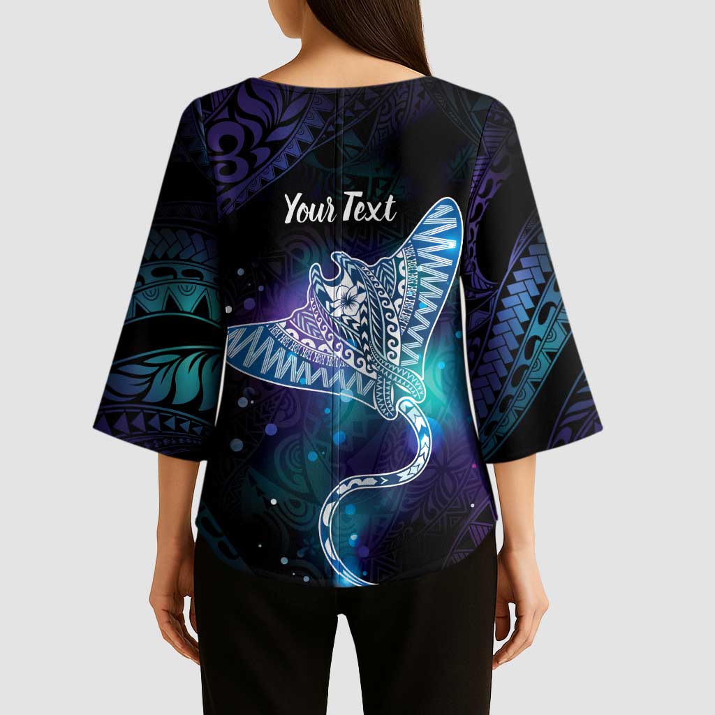Polynesian Tala Manta Ray Kimono Sleeve Blouse Nowhere You Could Go That I Won't Be With You LT7 - Polynesian Pride