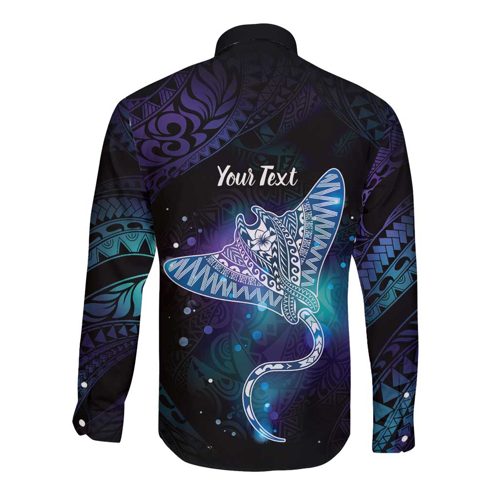 Polynesian Tala Manta Ray Long Sleeve Button Shirt Nowhere You Could Go That I Won't Be With You LT7 - Polynesian Pride