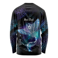 Polynesian Tala Manta Ray Long Sleeve Shirt Nowhere You Could Go That I Won't Be With You LT7 - Polynesian Pride