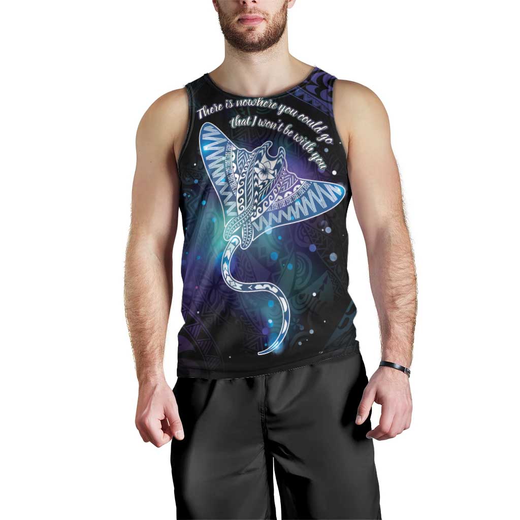 Polynesian Tala Manta Ray Men Tank Top Nowhere You Could Go That I Won't Be With You LT7 - Polynesian Pride