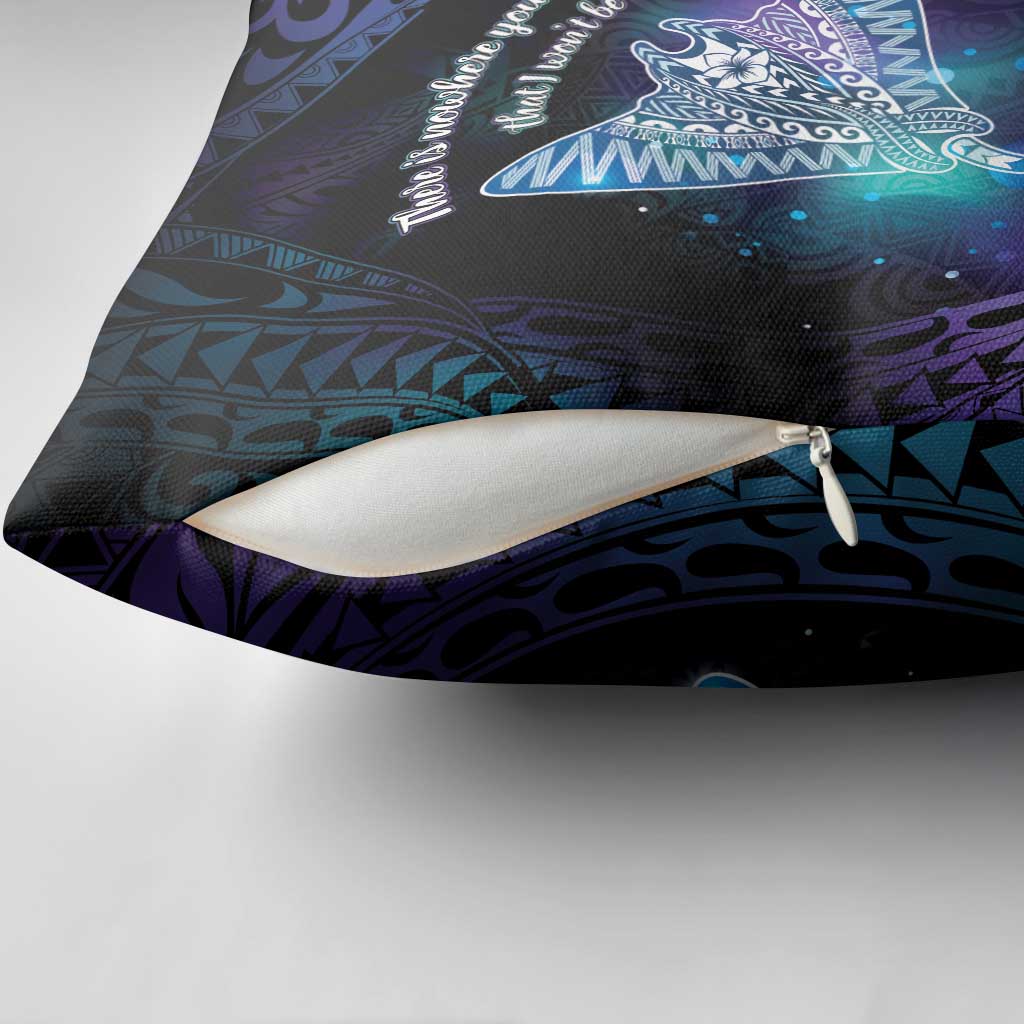 Polynesian Tala Manta Ray Pillow Cover Nowhere You Could Go That I Won't Be With You - Polynesian Pride