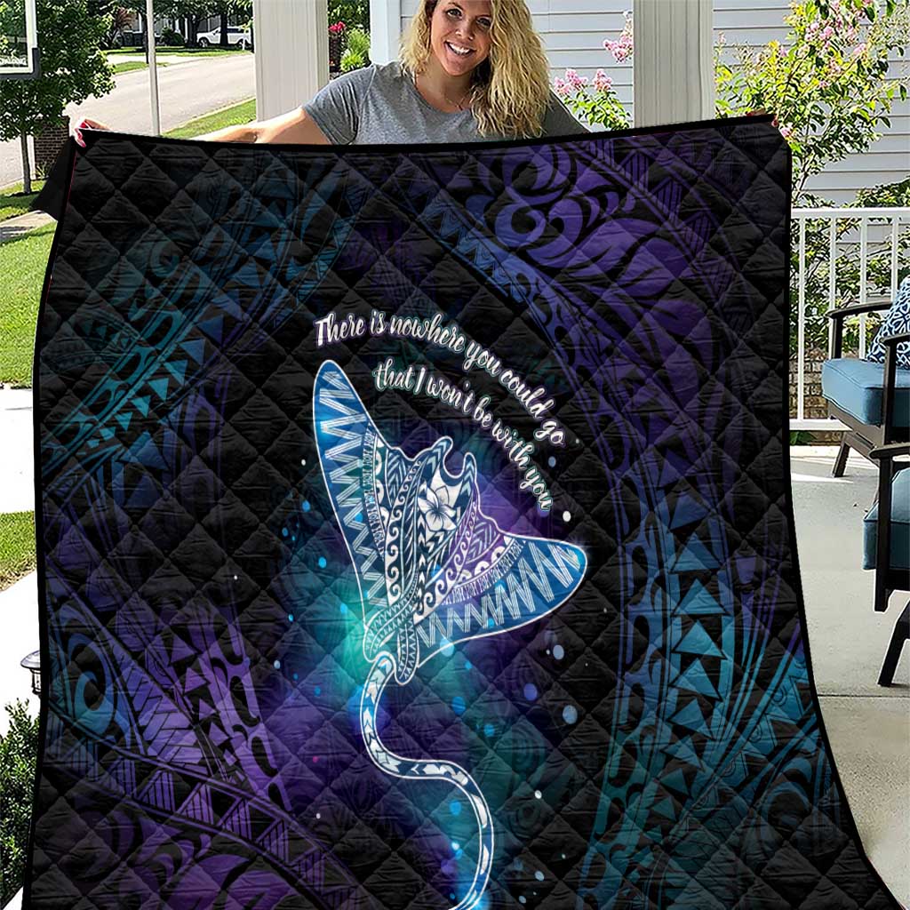 Polynesian Tala Manta Ray Quilt Nowhere You Could Go That I Won't Be With You - Polynesian Pride