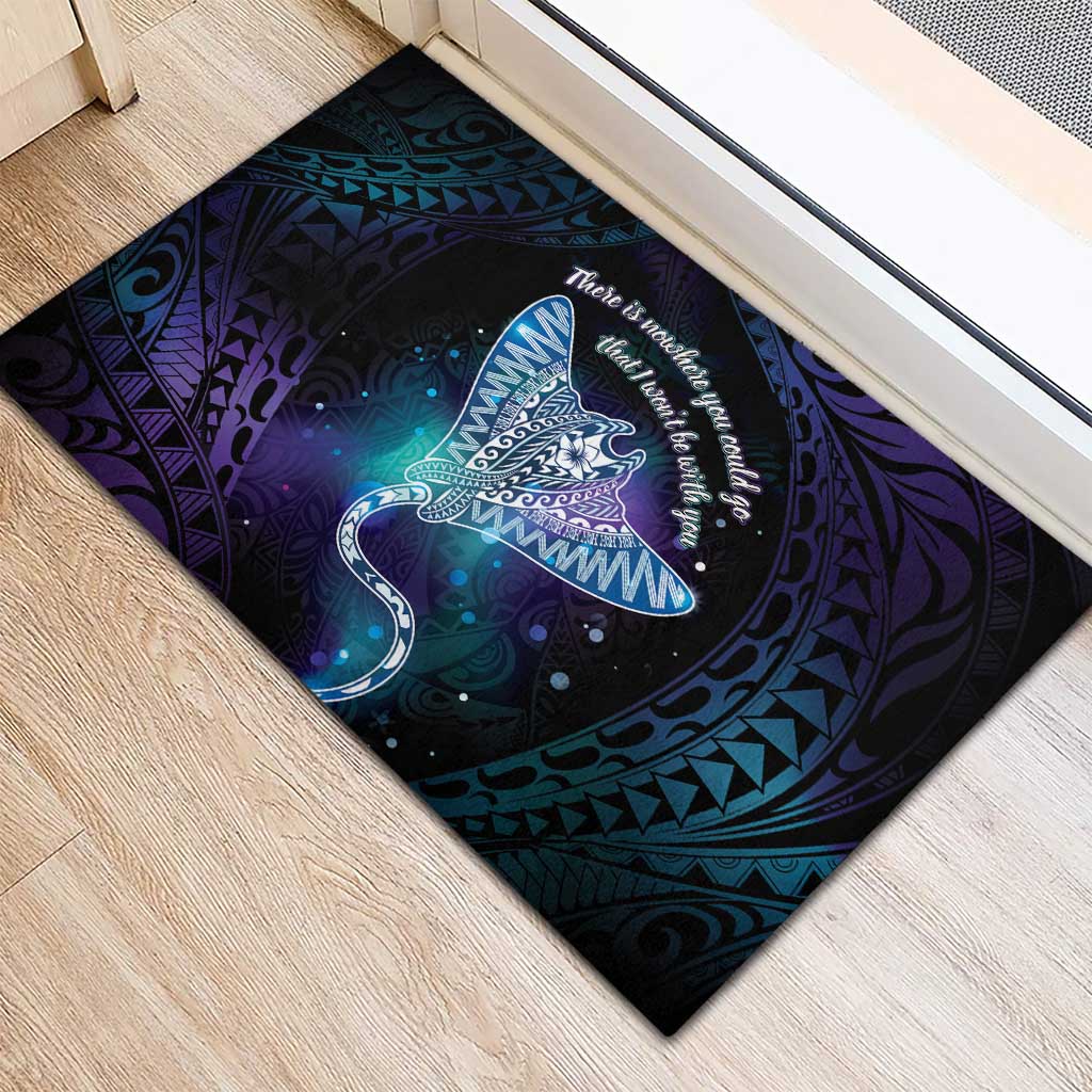 Polynesian Tala Manta Ray Rubber Doormat Nowhere You Could Go That I Won't Be With You LT7 - Polynesian Pride