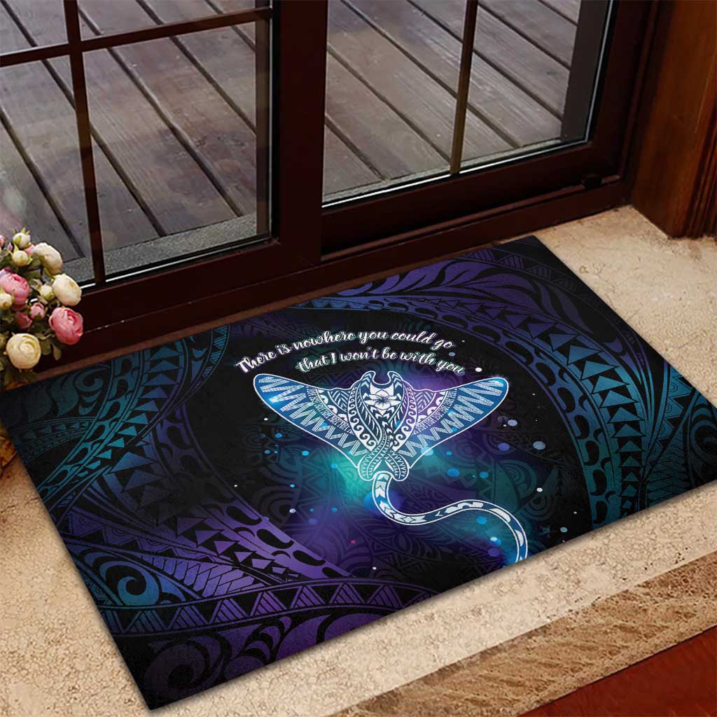 Polynesian Tala Manta Ray Rubber Doormat Nowhere You Could Go That I Won't Be With You LT7 - Polynesian Pride