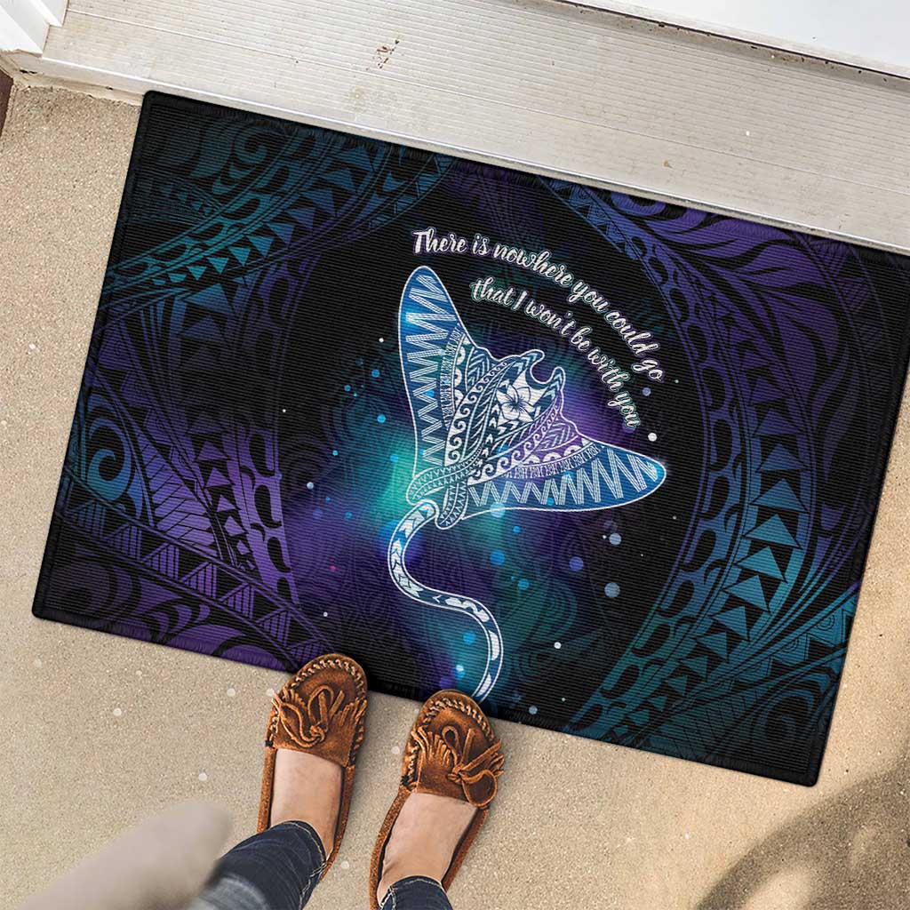 Polynesian Tala Manta Ray Rubber Doormat Nowhere You Could Go That I Won't Be With You LT7 - Polynesian Pride