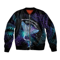 Polynesian Tala Manta Ray Sleeve Zip Bomber Jacket Nowhere You Could Go That I Won't Be With You - Polynesian Pride