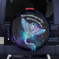 Polynesian Tala Manta Ray Spare Tire Cover Nowhere You Could Go That I Won't Be With You LT7 No hole Purple Teal - Polynesian Pride
