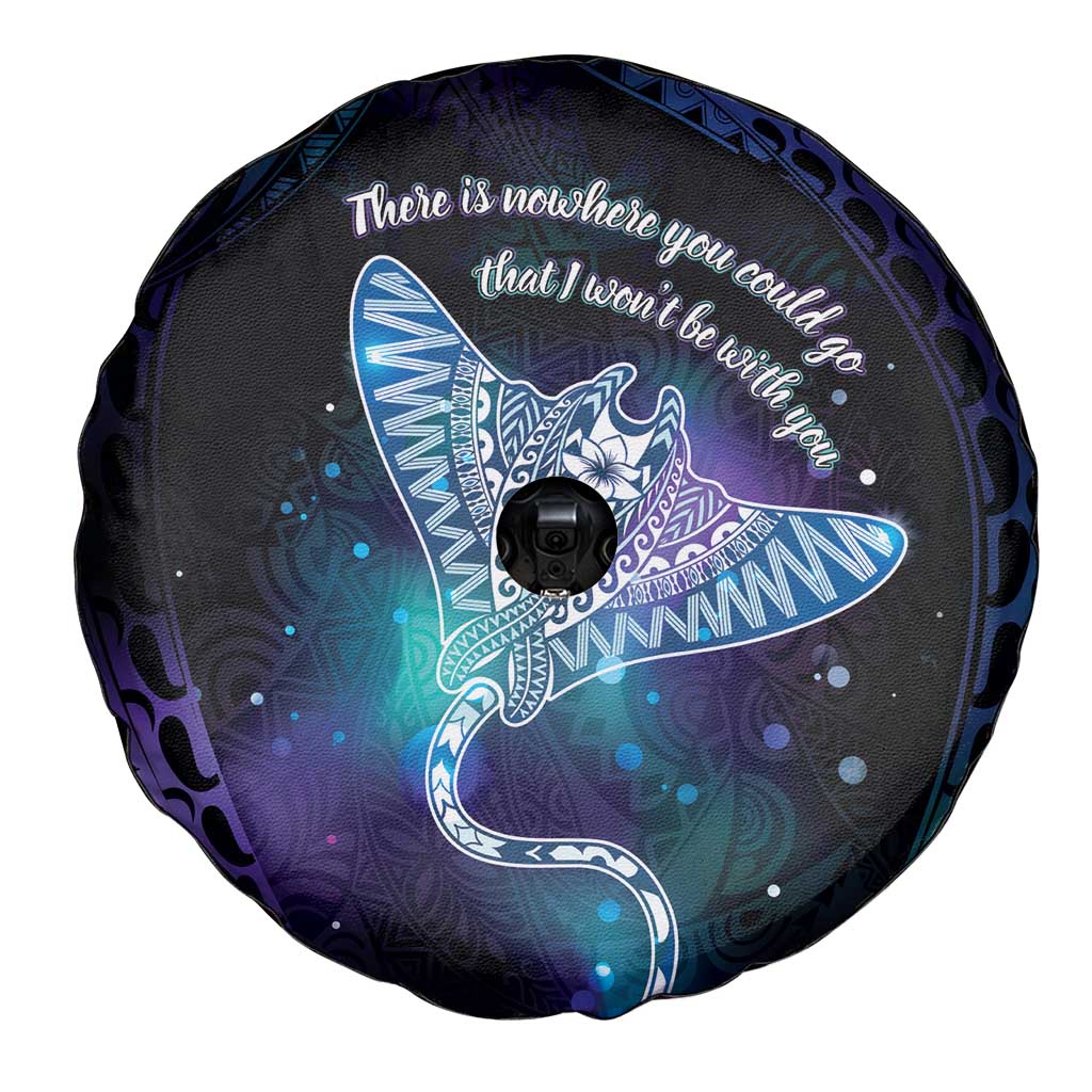Polynesian Tala Manta Ray Spare Tire Cover Nowhere You Could Go That I Won't Be With You LT7 - Polynesian Pride