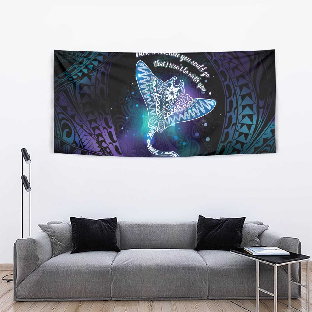 Polynesian Tala Manta Ray Tapestry Nowhere You Could Go That I Won't Be With You - Polynesian Pride