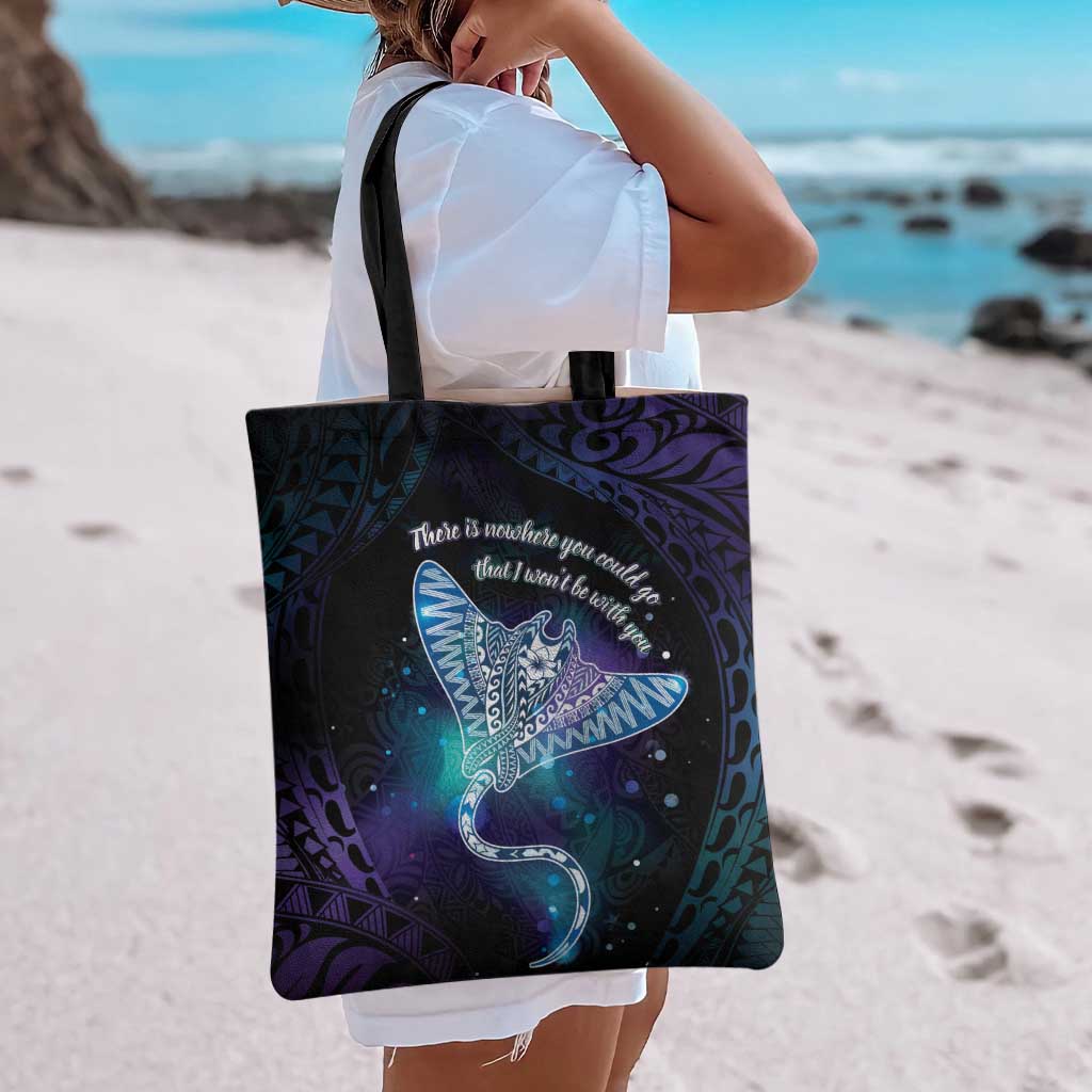 Polynesian Tala Manta Ray Tote Bag Nowhere You Could Go That I Won't Be With You - Polynesian Pride