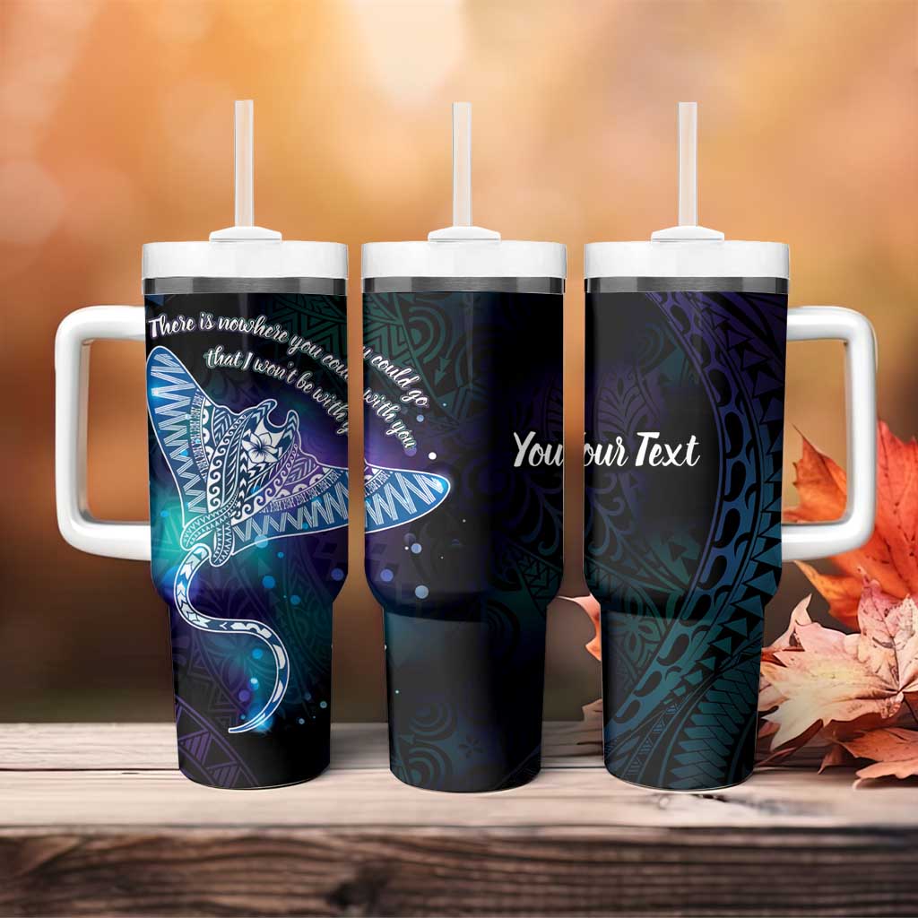 Polynesian Tala Manta Ray Tumbler With Handle Nowhere You Could Go That I Won't Be With You - Polynesian Pride
