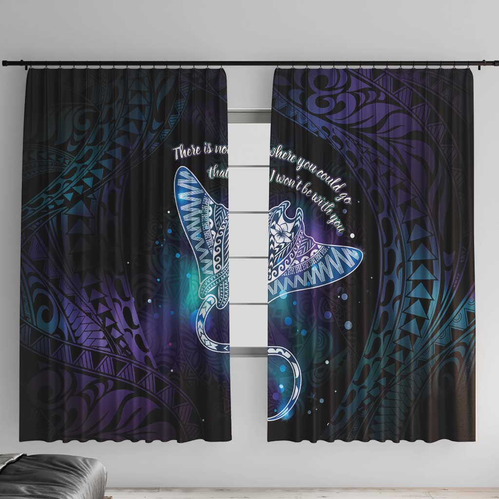 Polynesian Tala Manta Ray Window Curtain Nowhere You Could Go That I Won't Be With You - Polynesian Pride