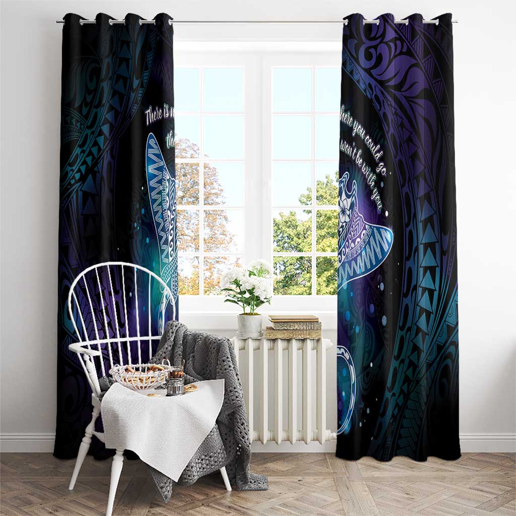 Polynesian Tala Manta Ray Window Curtain Nowhere You Could Go That I Won't Be With You - Polynesian Pride