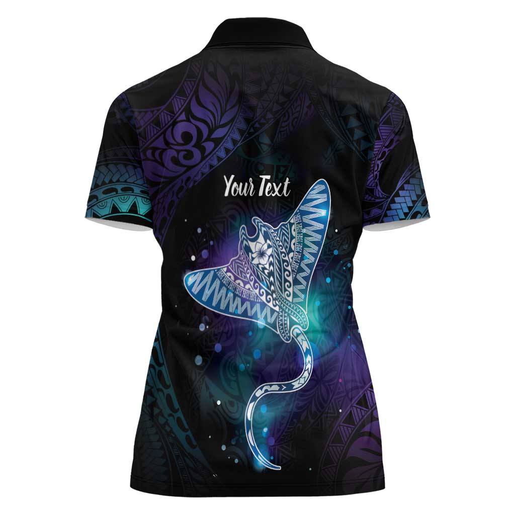 Polynesian Tala Manta Ray Women Polo Shirt Nowhere You Could Go That I Won't Be With You LT7 - Polynesian Pride