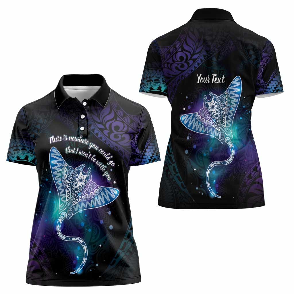 Polynesian Tala Manta Ray Women Polo Shirt Nowhere You Could Go That I Won't Be With You LT7 - Polynesian Pride