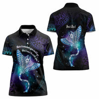 Polynesian Tala Manta Ray Women Polo Shirt Nowhere You Could Go That I Won't Be With You LT7 - Polynesian Pride