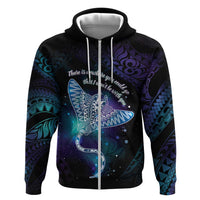 Polynesian Tala Manta Ray Zip Hoodie Nowhere You Could Go That I Won't Be With You - Polynesian Pride