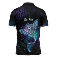 Polynesian Tala Manta Ray Zipper Polo Shirt Nowhere You Could Go That I Won't Be With You LT7 - Polynesian Pride