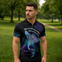 Polynesian Tala Manta Ray Zipper Polo Shirt Nowhere You Could Go That I Won't Be With You LT7 - Polynesian Pride