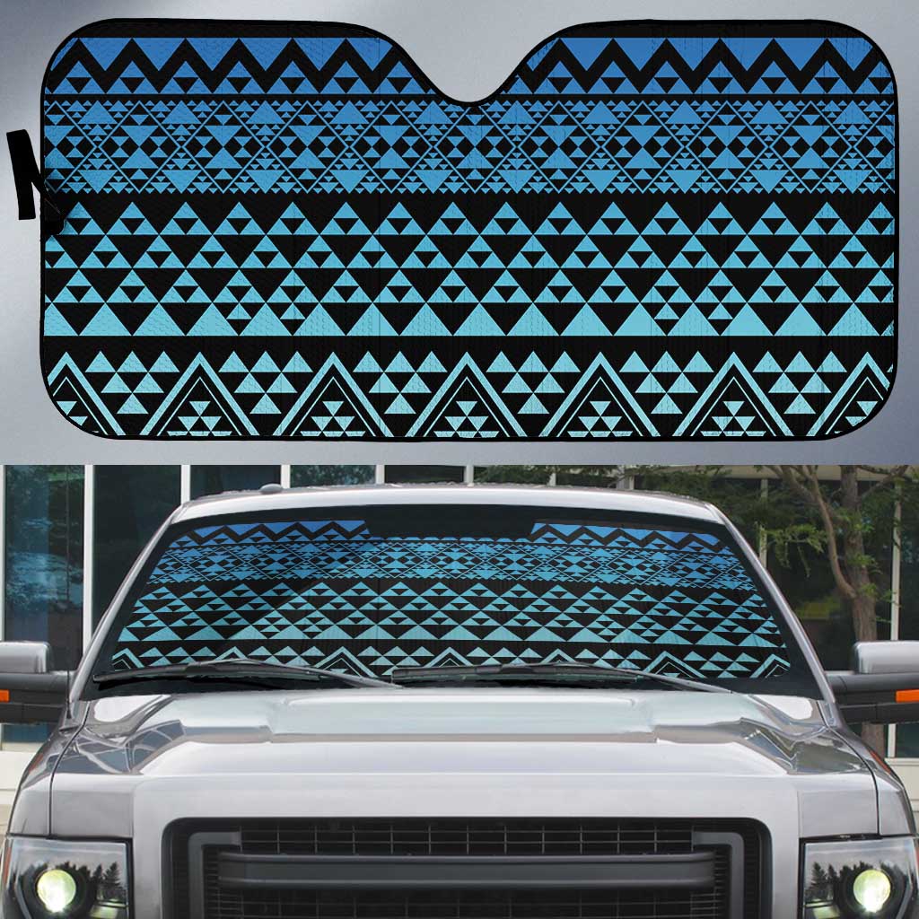 Maori Niho Taniwha Te Wheiao Auto Sun Shade Moana Blue - Polynesian Pride