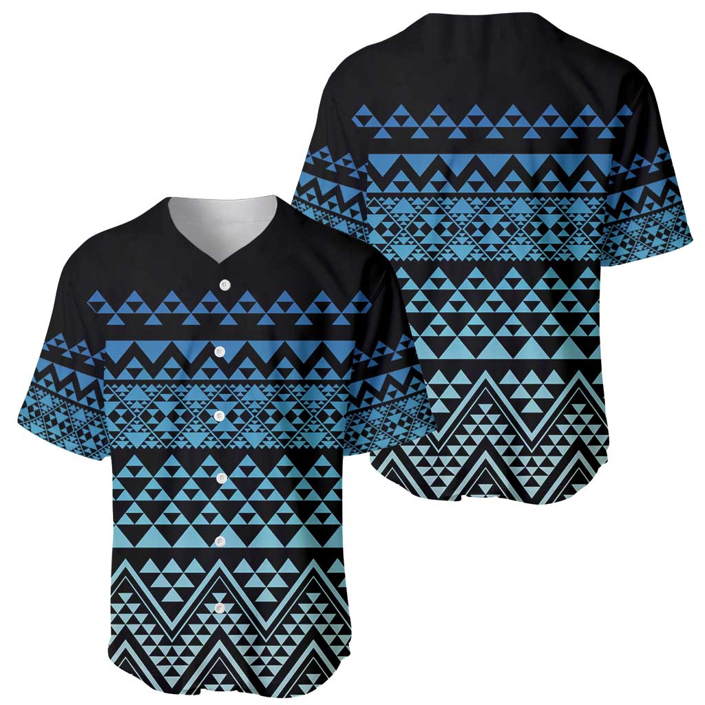 Maori Niho Taniwha Te Wheiao Baseball Jersey Moana Blue - Polynesian Pride