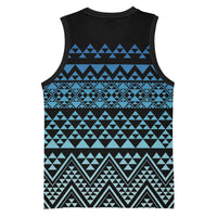 Maori Niho Taniwha Te Wheiao Basketball Jersey Moana Blue - Polynesian Pride